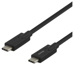 USB-C kabel Deltaco, 2m, 5 Gbit/s, 5A, svart