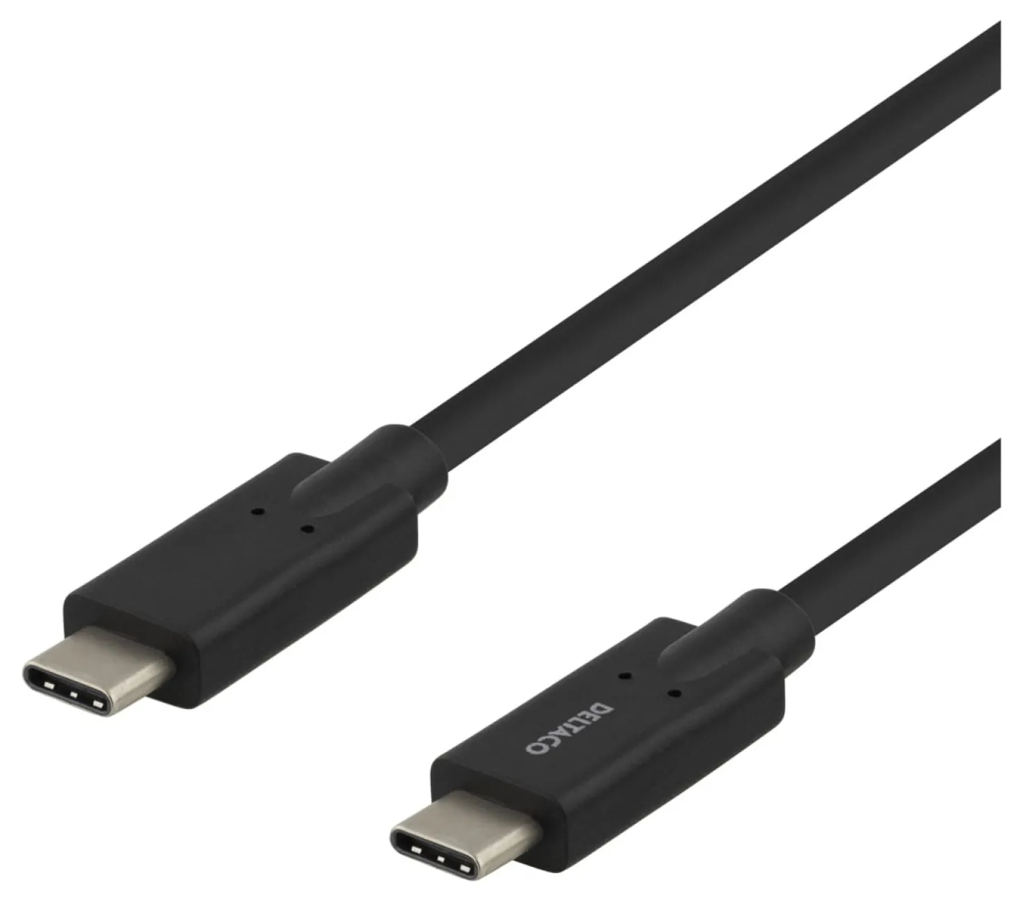 USB-C kabel Deltaco, 2m, 5 Gbit/s, 5A, svart