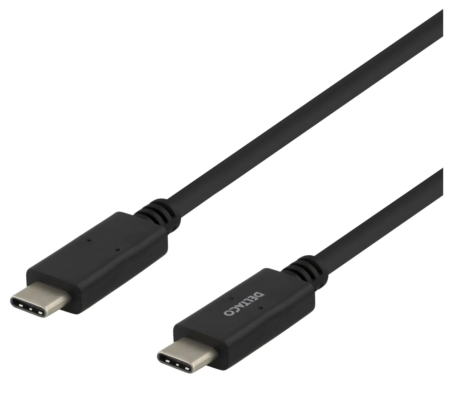USB-C-kabel Deltaco USB-C till USB-C, svart, 1 m, 5 Gbit/s