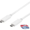 USB-C kabel Deltaco USB 3.1 Gen 2, 10 Gbps, 100W, 1m, vit