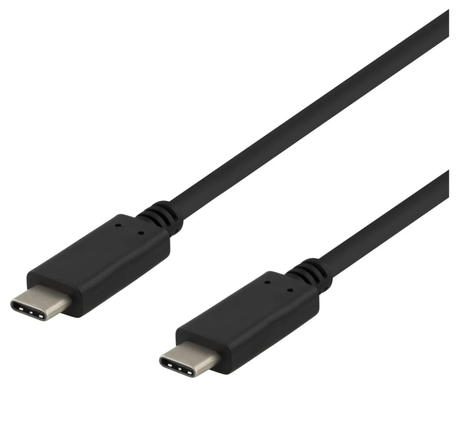 USB-C kabel Deltaco USB 3.1 Gen 2, 10 Gbps, 100W, 0.5m, svart
