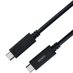 USB-C kabel Deltaco USB4 Gen3, 40 Gbps, 240W, 0,8m svart