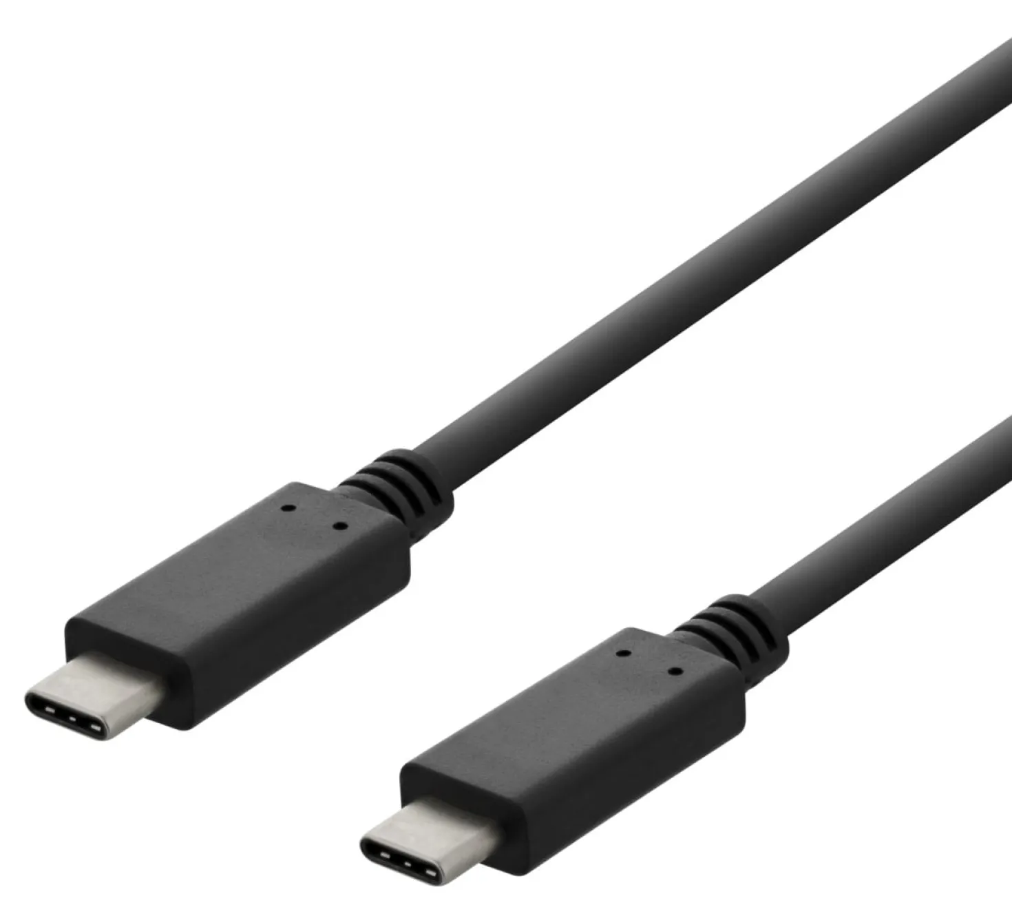 USB-C Laddningskabel Deltaco USB 2.0, 3A, 1m, svart