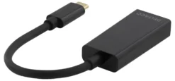USB-C till DisplayPort-adapter Deltaco, 4K 60Hz, svart