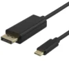 USB-C till DisplayPort-kabel Deltaco, 2m, 4K 60Hz, svart