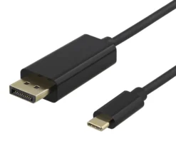 USB-C till DisplayPort-kabel Deltaco, 2m, 4K 60Hz, svart