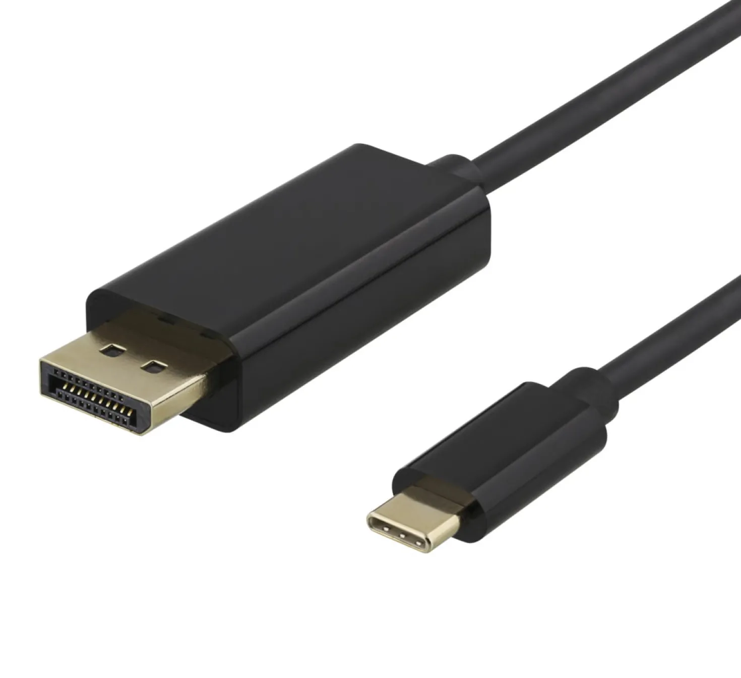 USB-C till DisplayPort-kabel Deltaco, 2m, 4K 60Hz, svart