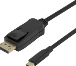 USB-C till DisplayPort-kabel Deltaco 4K UHD 60Hz, 2m, svart