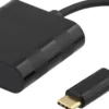 USB-C till HDMI-adapter Deltaco, 4K Ultra HD, svart