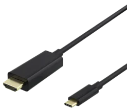 USB-C till HDMI kabel Deltaco 4K UHD guldpläterad 2m svart