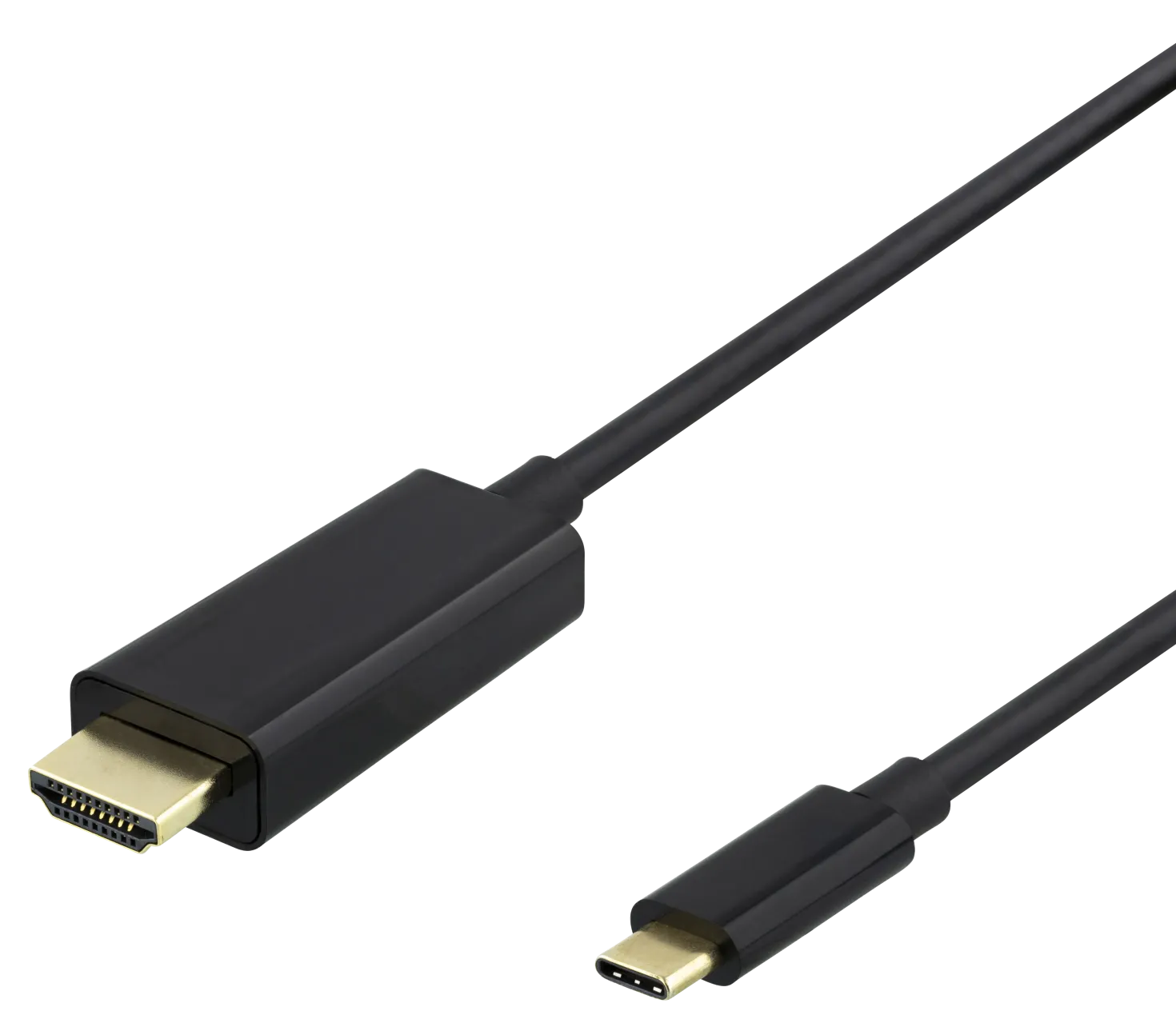 USB-C till HDMI kabel Deltaco 4K UHD guldpläterad 2m svart