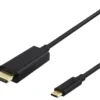 USB-C till HDMI-kabel Deltaco 4K 60Hz, 1m, svart