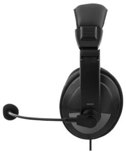 USB-headset Deltaco Stereo, 40 mm drivrutiner, svart