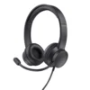 USB-headset Trust HS-201, on-ear, flip-to-mute