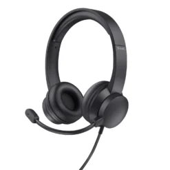 USB-headset Trust HS-201, on-ear, flip-to-mute