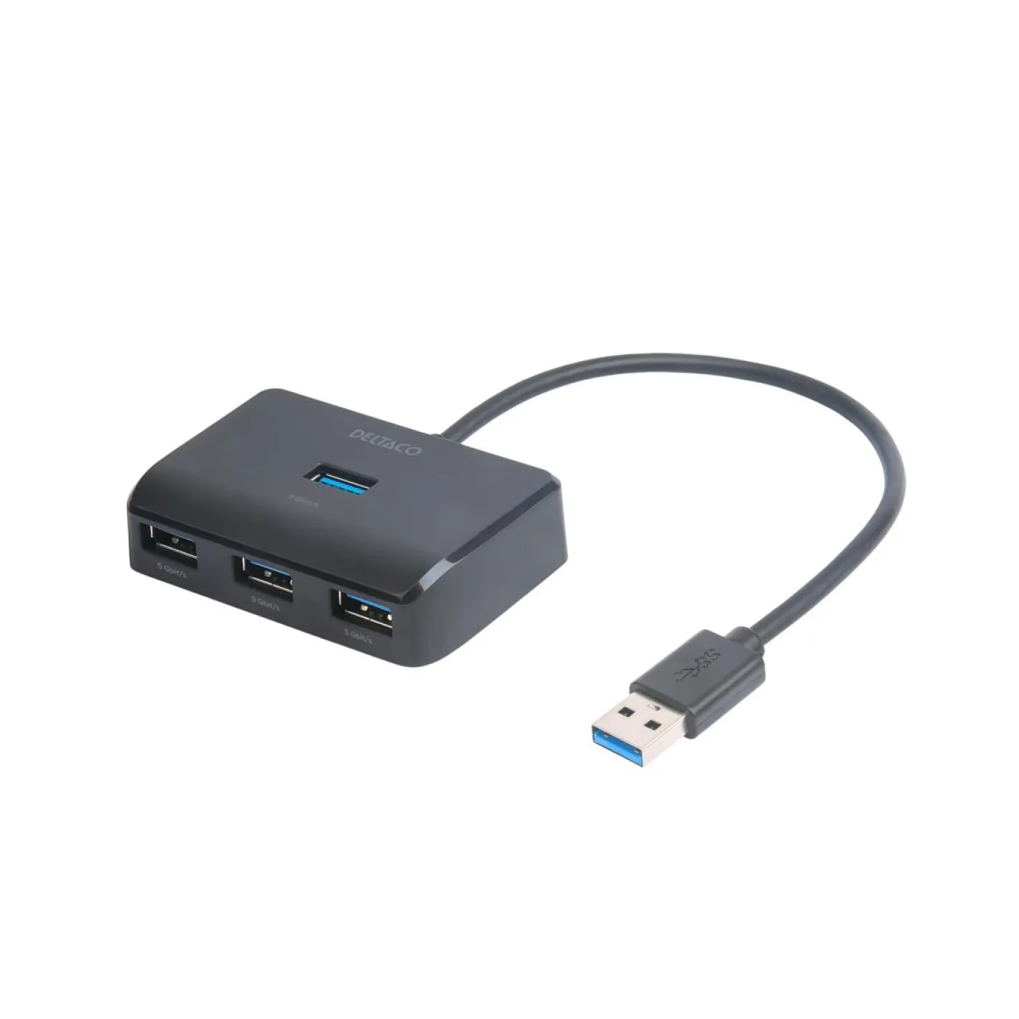 USB-hubb Deltaco 4 portar, 5 Gbps, svart