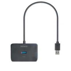 USB-hubb Deltaco 4 portar, 5 Gbps, svart