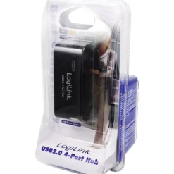 USB-hub LogiLink 4-Port, USB 2.0, vit, nätadapter medföljer