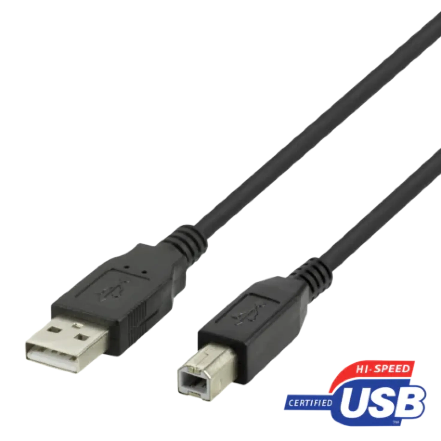 USB kabel Deltaco för skrivare USB-B 2.0 2m svart