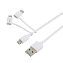 USB-kabel Deltaco 3-i-1 USB-C Micro USB Lightning, 1 m