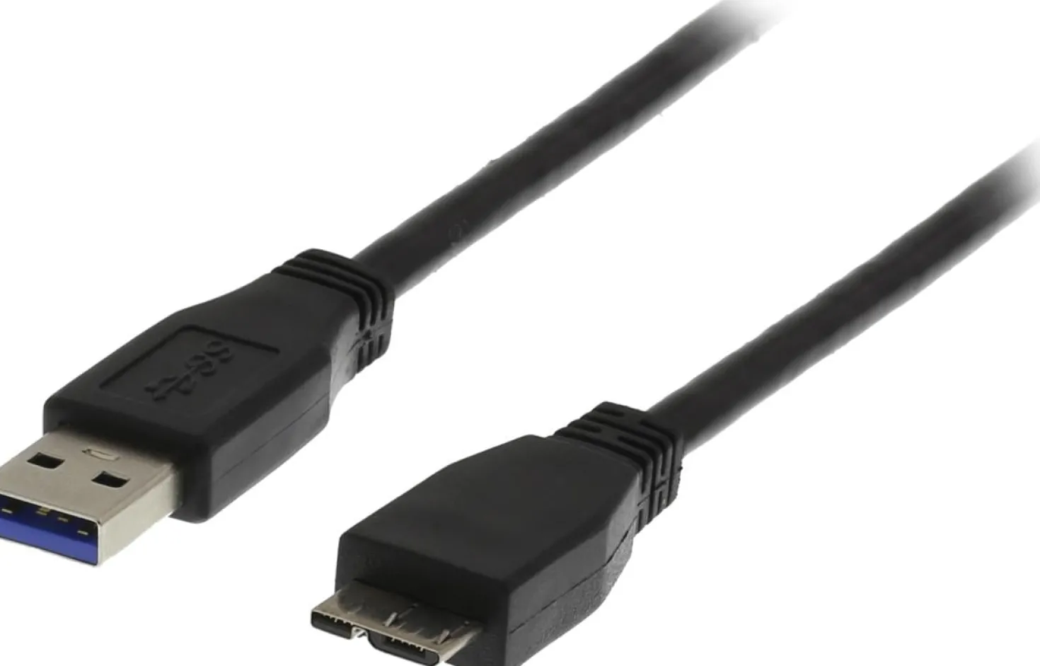 USB 3.0-kabel Deltaco Typ A till Micro B, 1m, svart