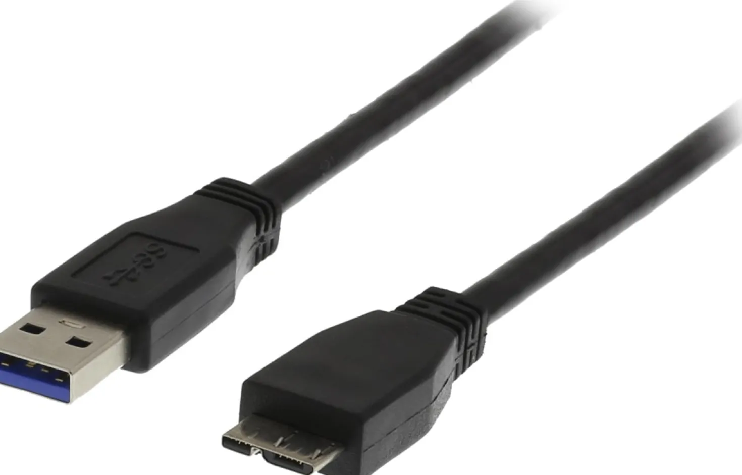 USB 3.0-kabel Deltaco Typ A till Micro B, 0.5m, svart
