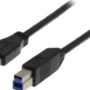 USB 3.0-kabel Deltaco Typ A till Typ B, 1m, blå
