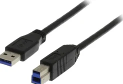 USB 3.0-kabel Deltaco Typ A till Typ B, 1m, blå