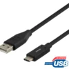 USB-kabel Deltaco USB-A till USB-C, USB 2.0, 1m, svart