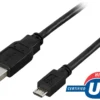 USB-kabel Deltaco USB 2.0 Typ A till Micro B, 1m, svart