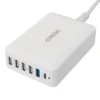 USB-laddare Deltaco Multi 6, 6 portar, USB-C PD 30W, USB-A 18W