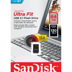 USB-minne SanDisk Ultra Fit USB 3.2, 64 GB, 130 MB/s