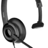 USB Monoheadset Deltaco, brusreducerande mikrofon, svart