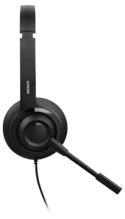USB Monoheadset Deltaco, brusreducerande mikrofon, svart