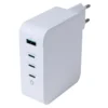 USB-väggladdare Deltaco GaN 130W, 3x USB-C, 1x USB-A, vit