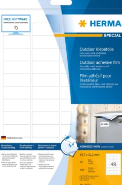 Utomhusetikett Herma Special Polyester, 45,7x21,2mm, 480 st