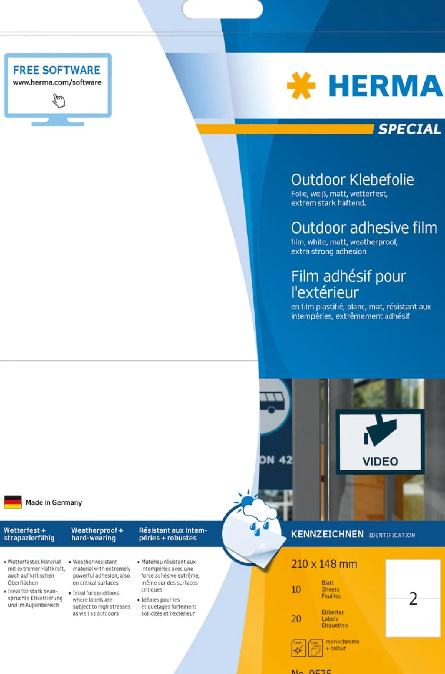 Utomhusetikett Herma Special, 210x148mm, 20 st