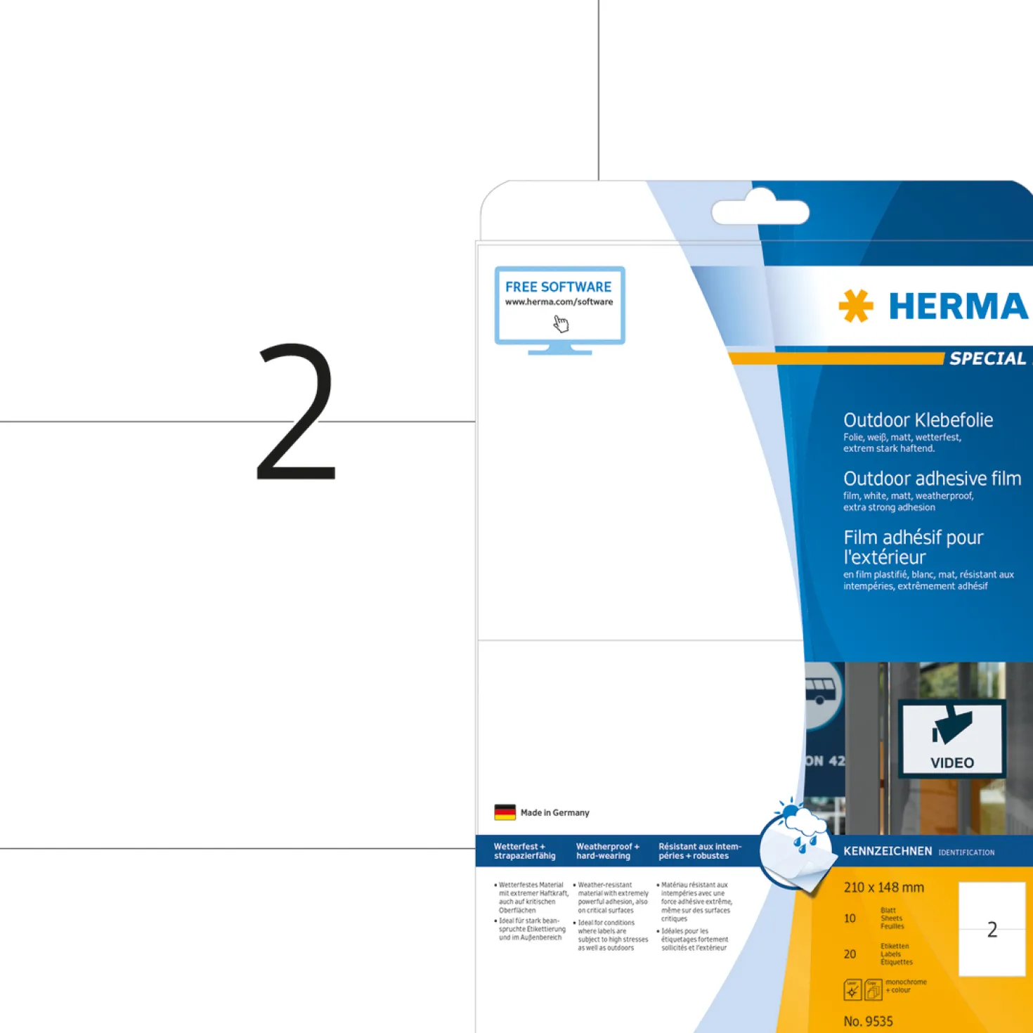 Utomhusetikett Herma Special, 210x148mm, 20 st
