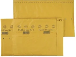 Vadderad påse Jiffy 1, pappersfiberfoder, 165 x 280 mm, 100 st