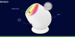 Vakna-ljus-lampa Deltaco Smart Home RGB Wake-Up, USB-C