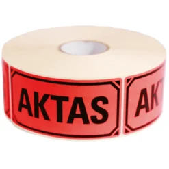 Varningsetikett BNT Office Aktas, röd, 1000 st per rulle