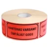 Varningsetikett BNT Office Hanteras Varsamt Ömtåligt Gods, 1000 st