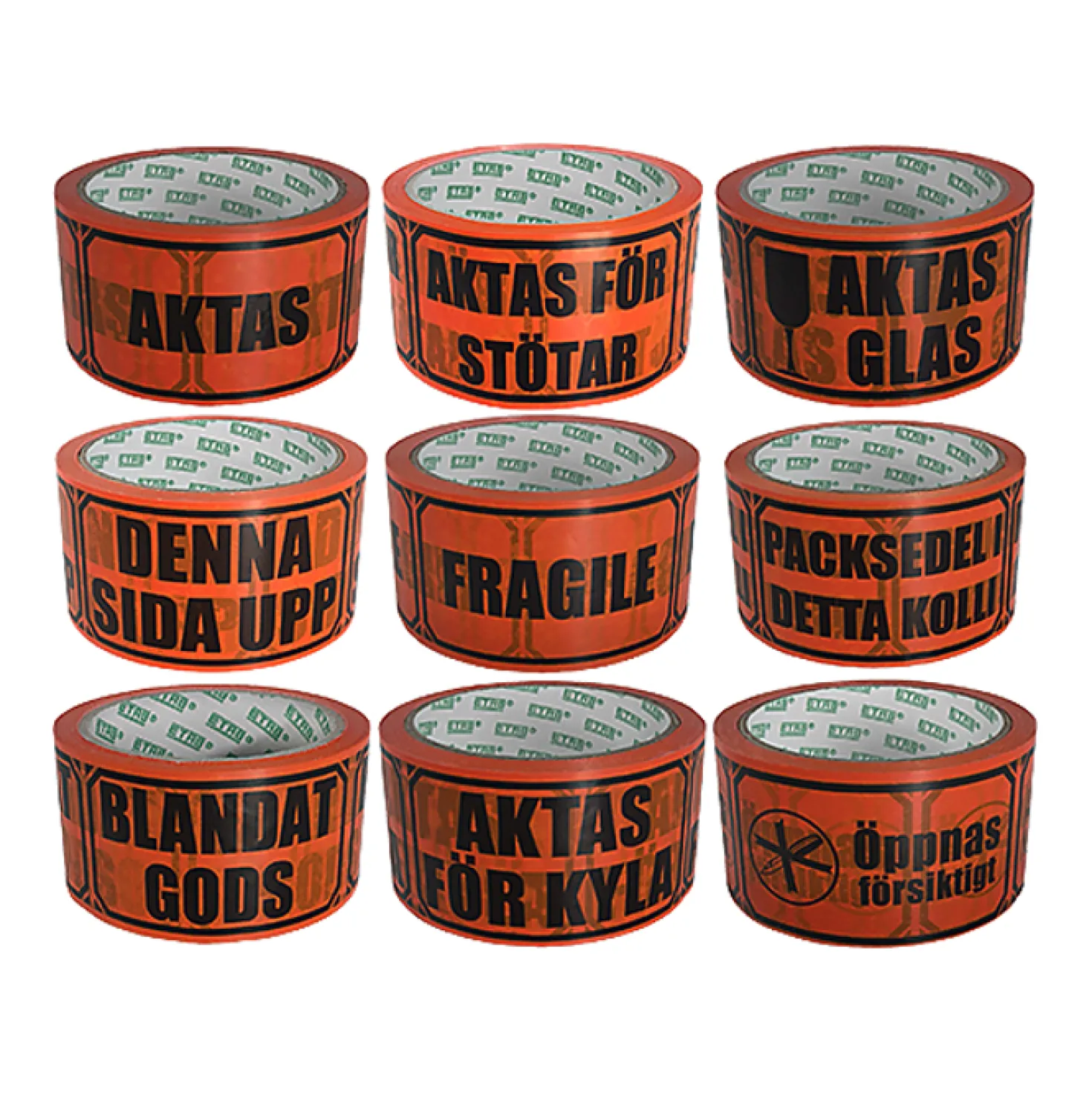 Varningstejp Etab Aktas för stötar, orange, 50mm x 33m