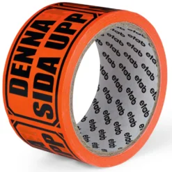 Varningstejp Etab Denna sidan upp, orange, 33m x 50mm