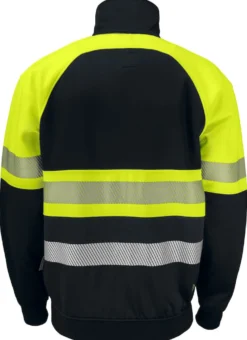 Varselsweatshirt Projob 6120 Klass 1, hel dragkedja, gul/svart