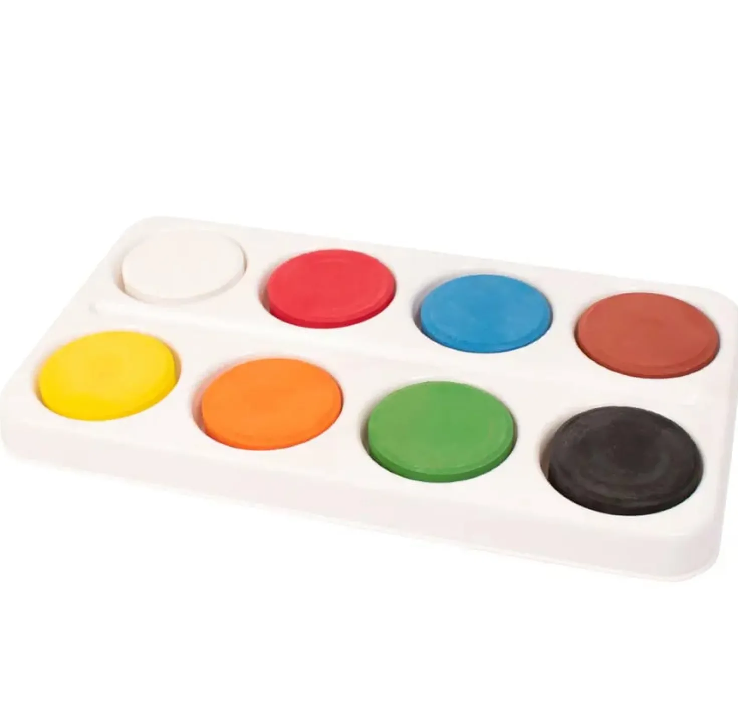 Vattenfärgspalett Playbox, 8 färgpuckar, Ø 55-57 mm
