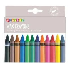 Vaxkrita Playbox tjock, 12-pack, blandade basfärger