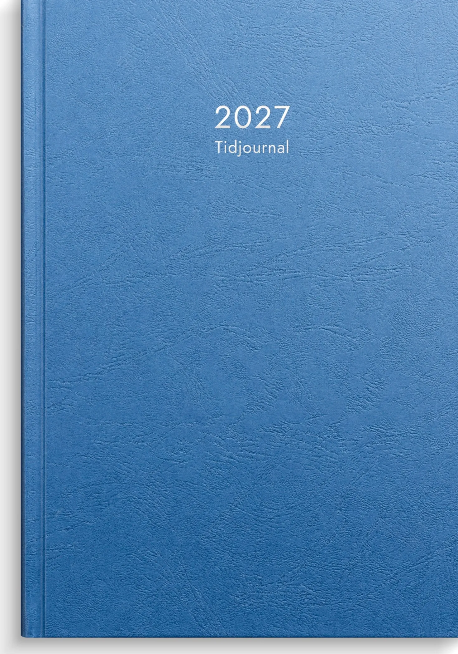 Veckoalmanacka Burde Tidjournal 2027, blå kartong, spiralbindning
