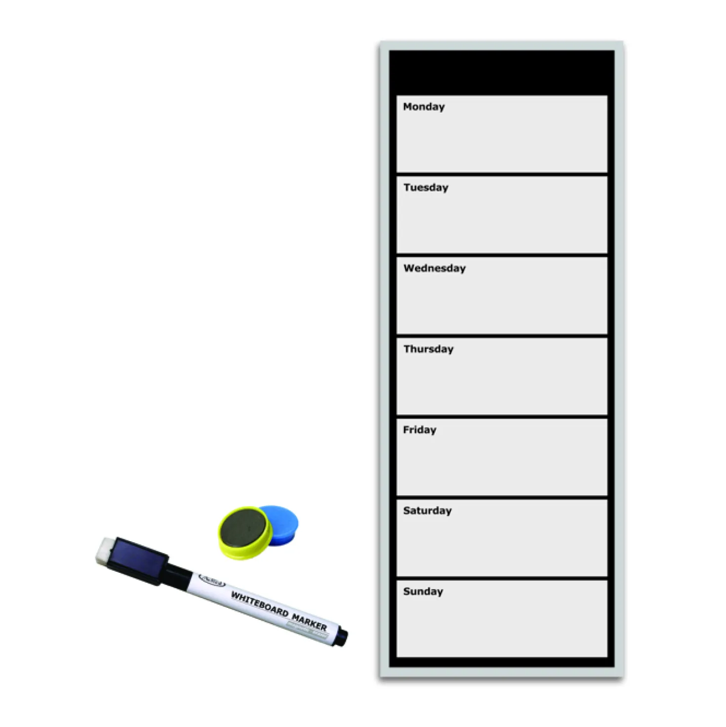 Veckoplaneringstavla Actual Magnetisk, 50x22 cm, aluminiumram