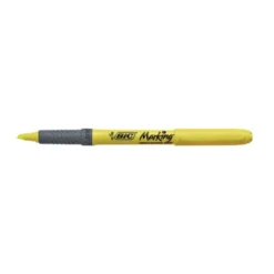 Överstrykningspenna Bic Highlighter Grip, gul, 1,6-3,4 mm